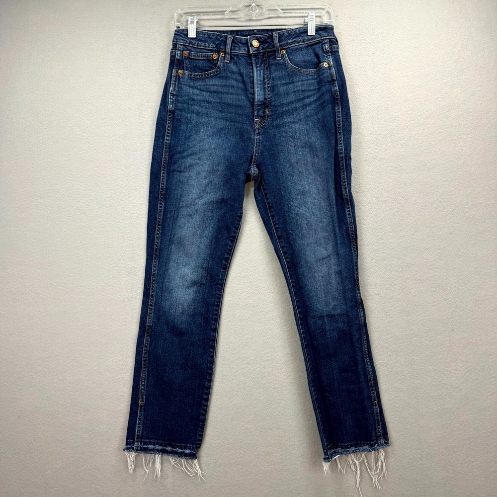 Gap Vintage Slim Sky High Jeans‎ Womens 28/6 Blue Denim Pants Frayed Raw Hem